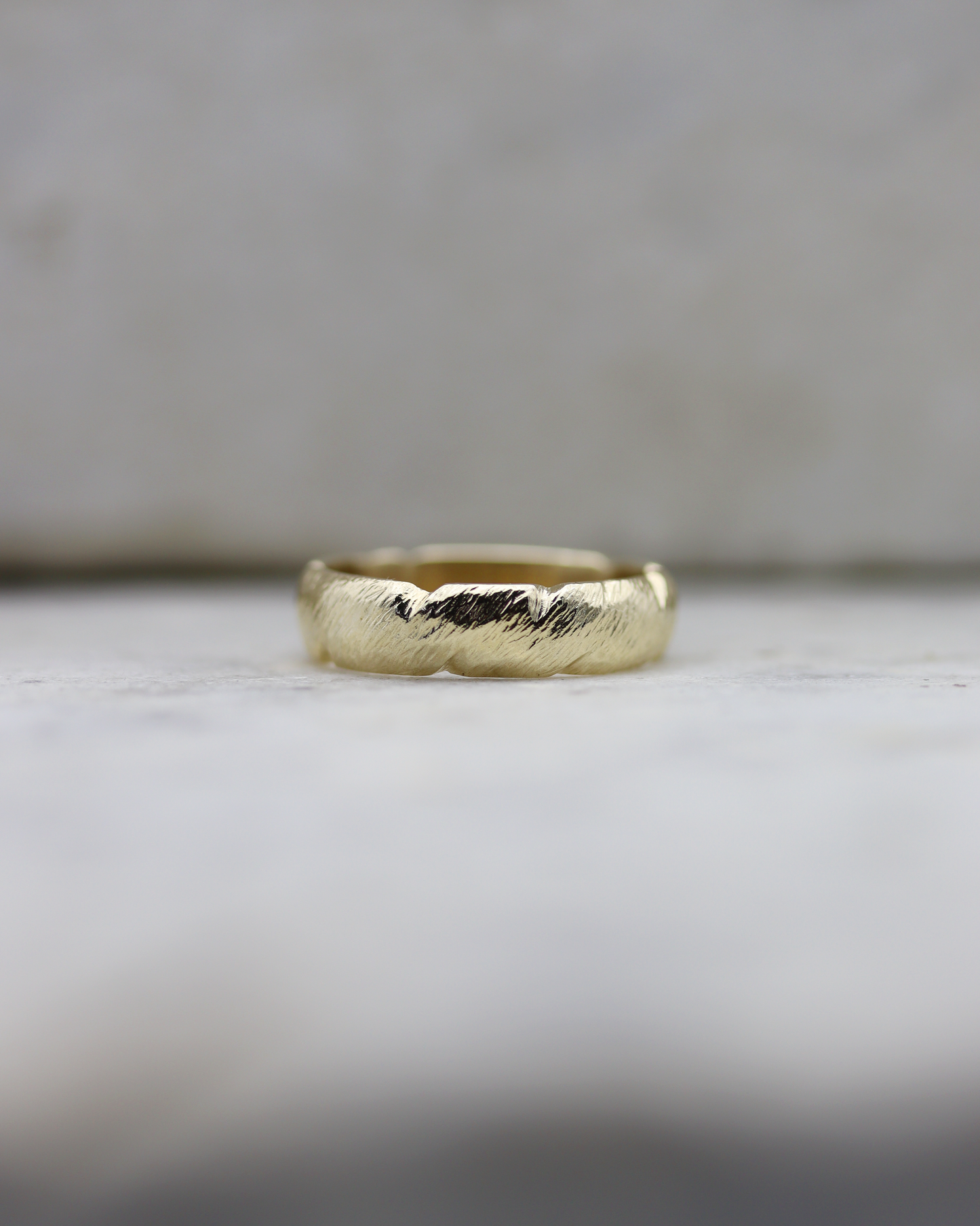 10K Yellow Gold Etched Wedding Band