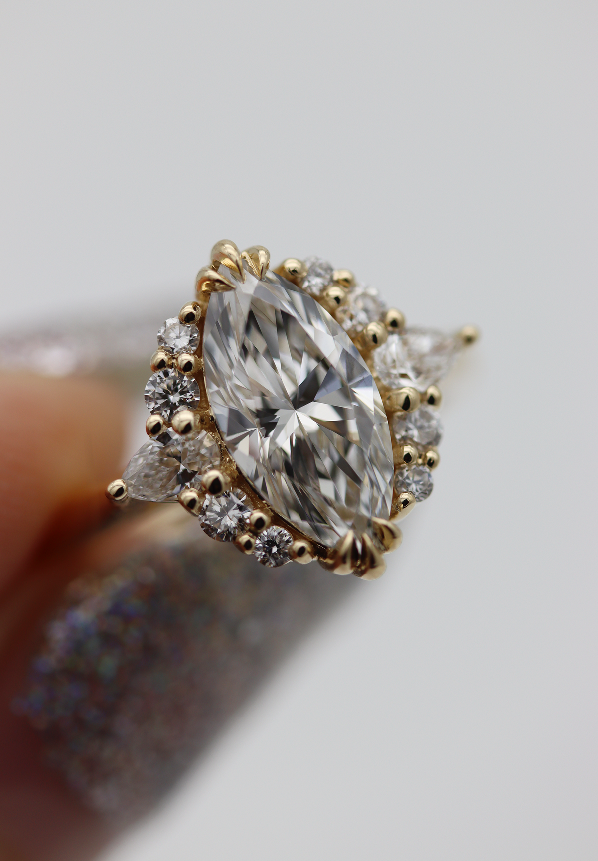 Rhonwen Marquise Lab Diamond Engagement Ring