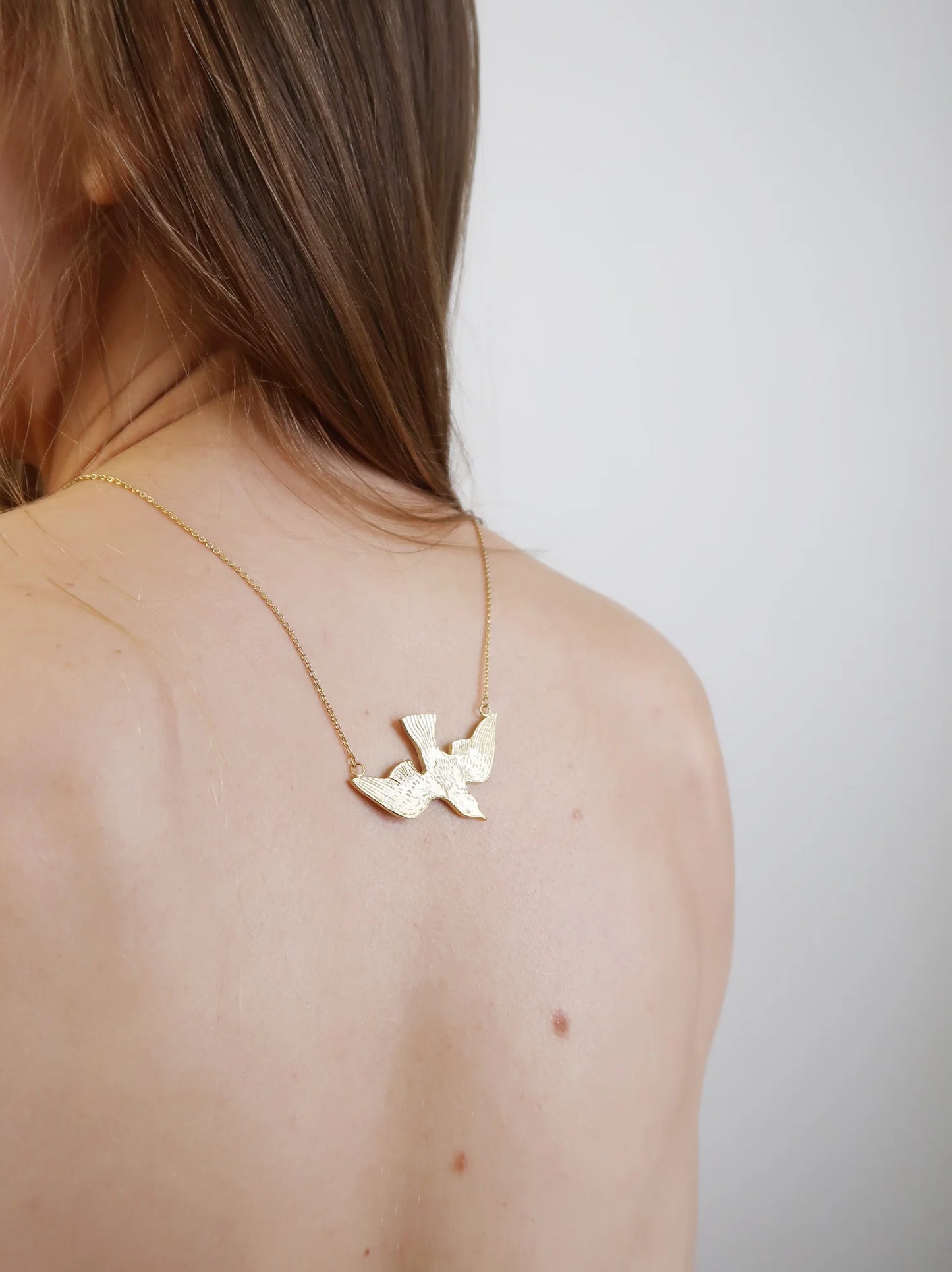 Soaring Bird Necklace - Gold Plated Sterling Silver