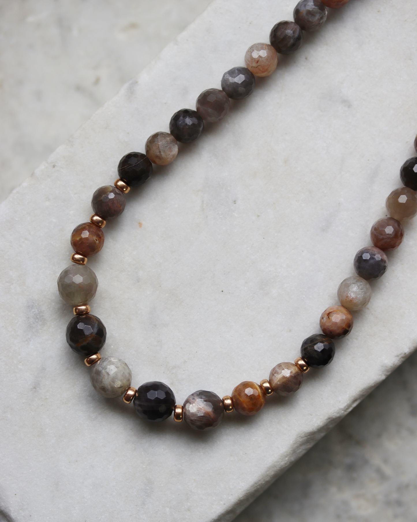 Black Sunstone Beaded Statement Necklace