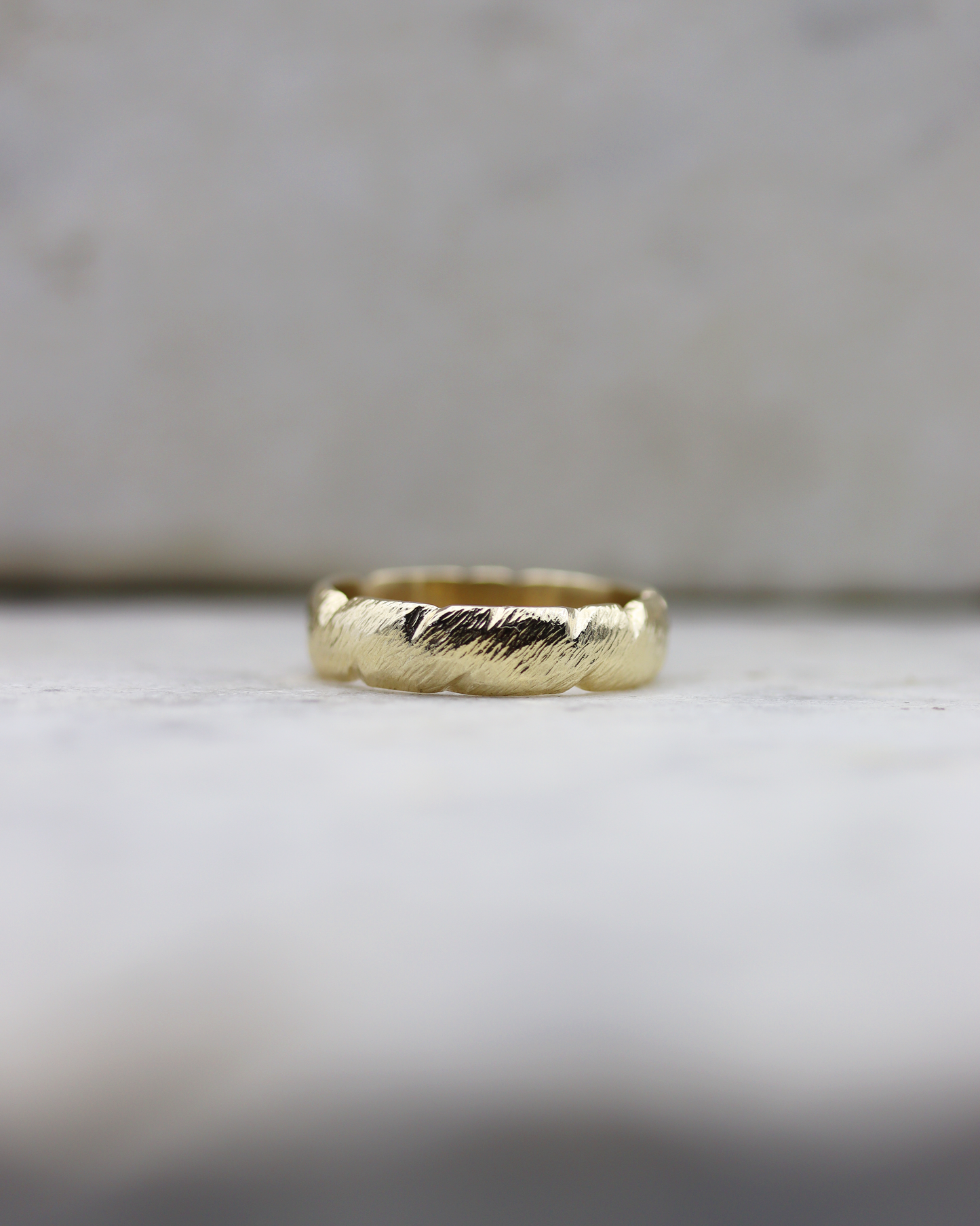 10K Yellow Gold Etched Wedding Band