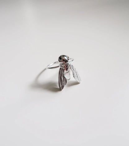 Sculptural Bee Ring - Sterling Silver