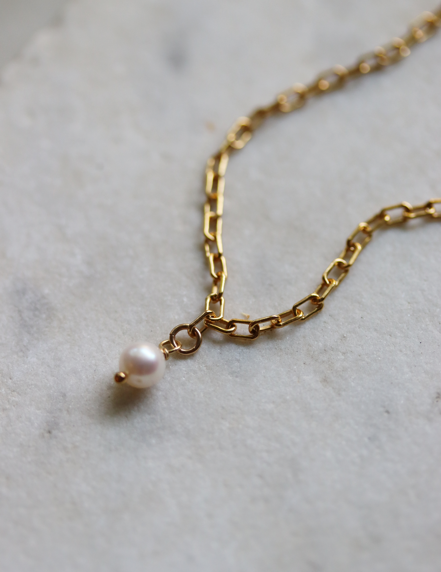 Gold Fill Pearl Charm Bracelet