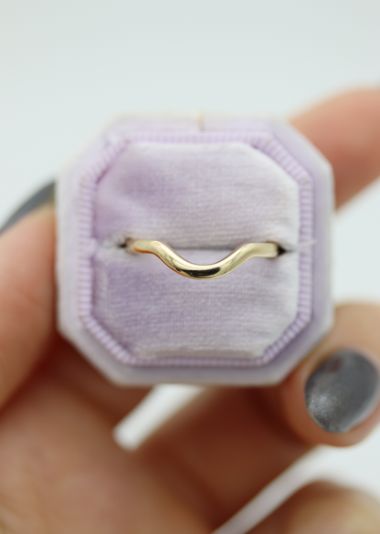 14K Yellow Gold High Polish Contour Band