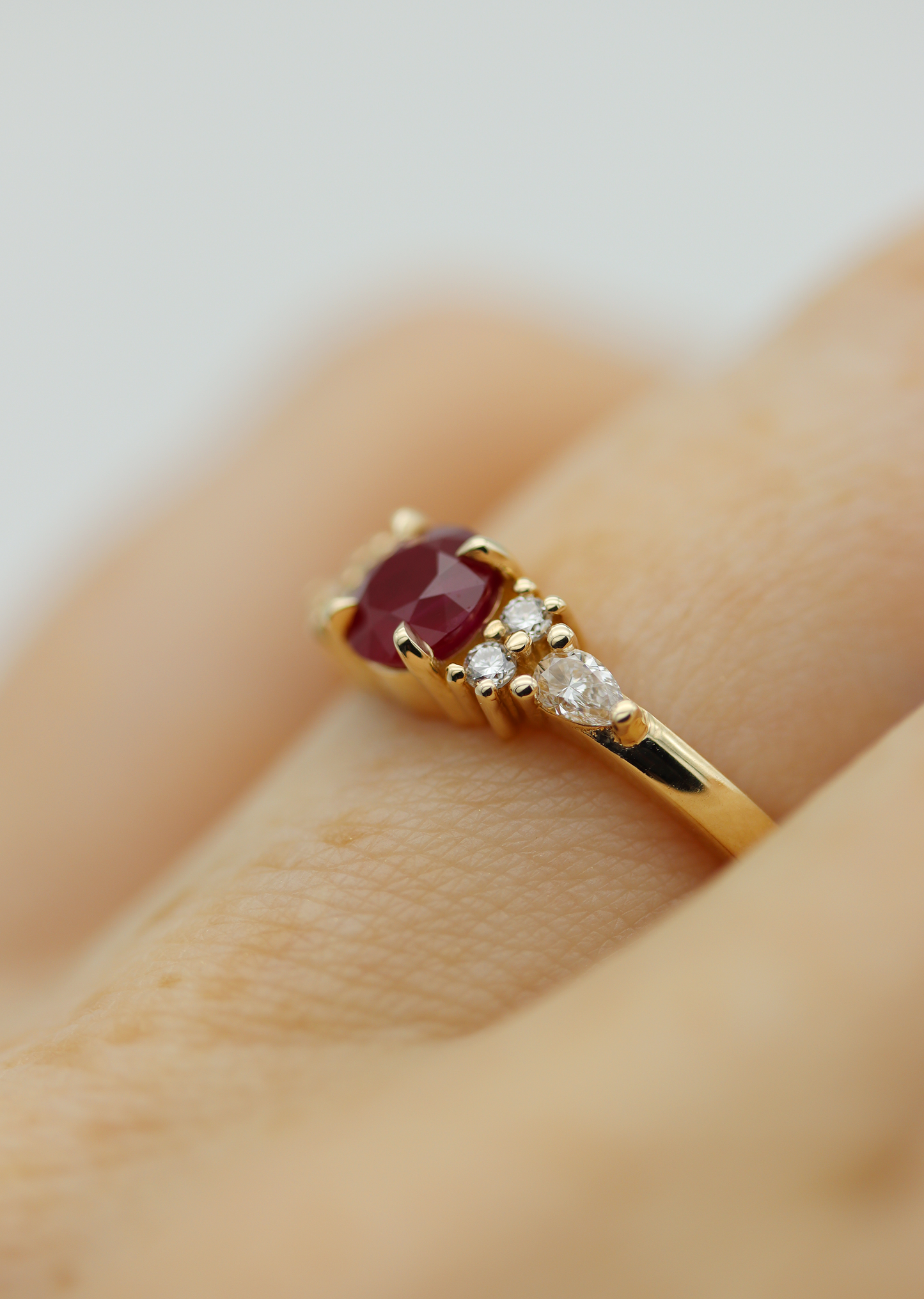 Rory 0.65ct Natural Round Brilliant Cut Ruby Engagement Ring