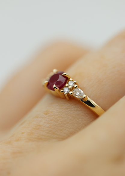 Rory 0.65ct Natural Round Brilliant Cut Ruby Engagement Ring