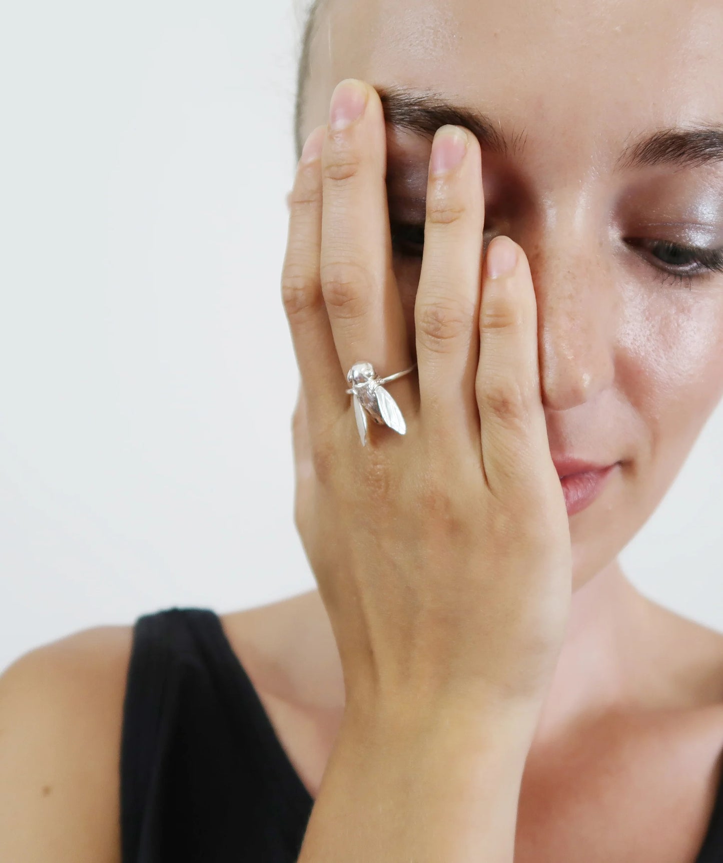 Sculptural Bee Ring - Sterling Silver