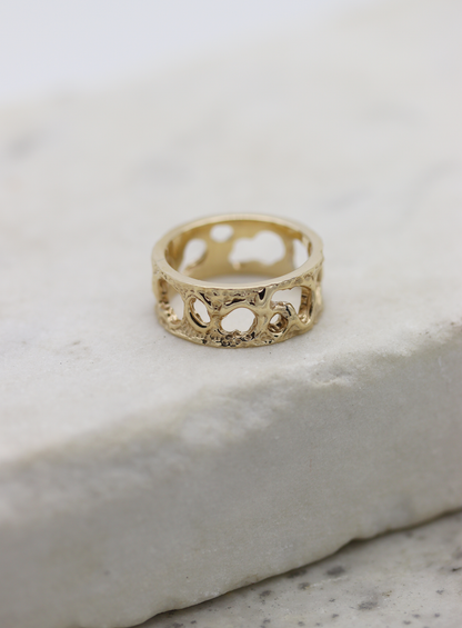 10K Yellow Gold Honeycomb Band