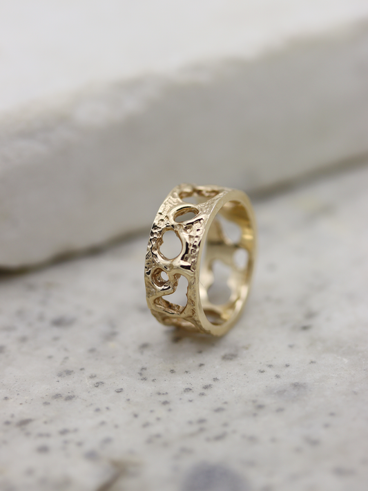 10K Yellow Gold Honeycomb Band