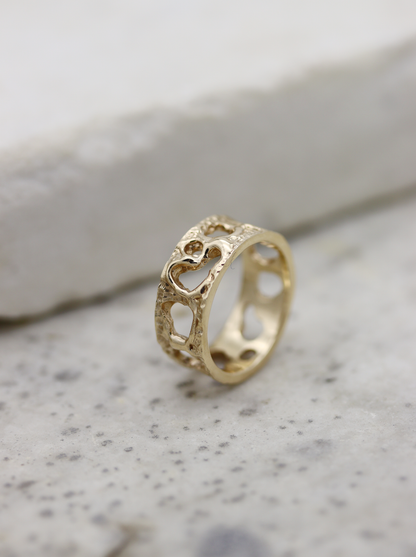 10K Yellow Gold Honeycomb Band