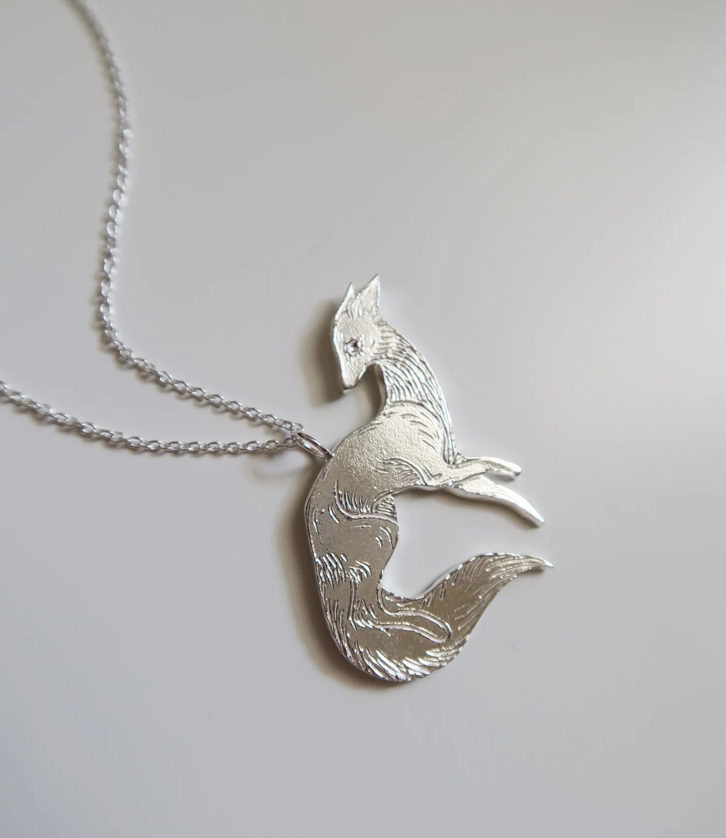 Slinky Fox Necklace - Sterling Silver