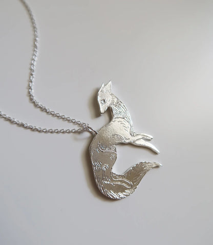 Slinky Fox Necklace - Sterling Silver