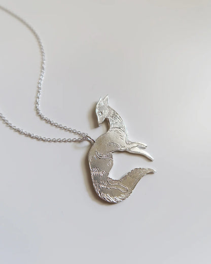 Slinky Fox Necklace - Sterling Silver