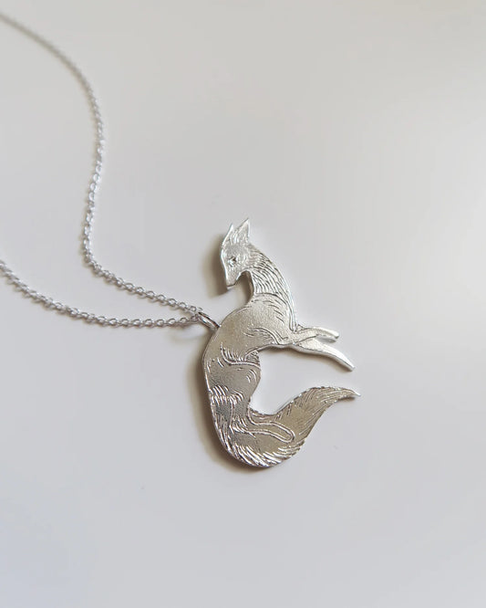 Slinky Fox Necklace - Sterling Silver