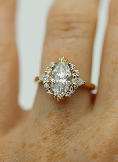 Rhonwen Marquise Lab Diamond Engagement Ring