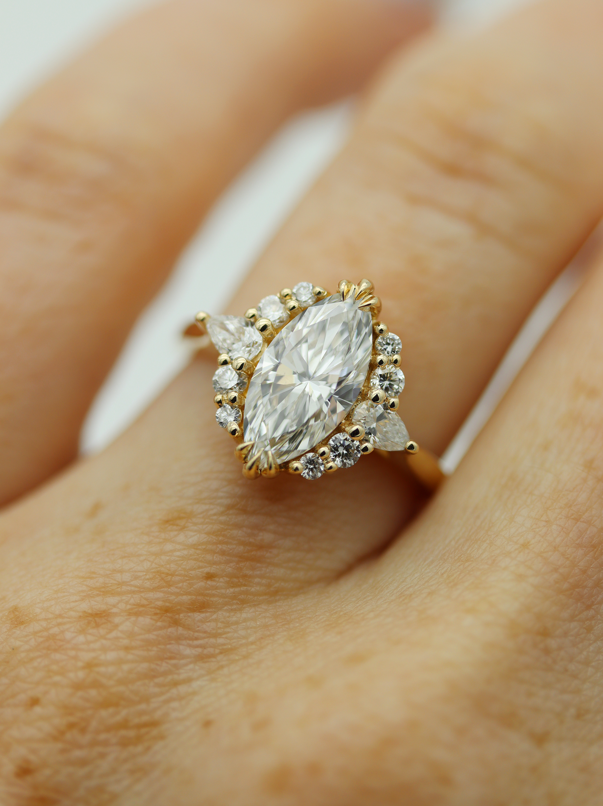 Rhonwen Marquise Lab Diamond Engagement Ring