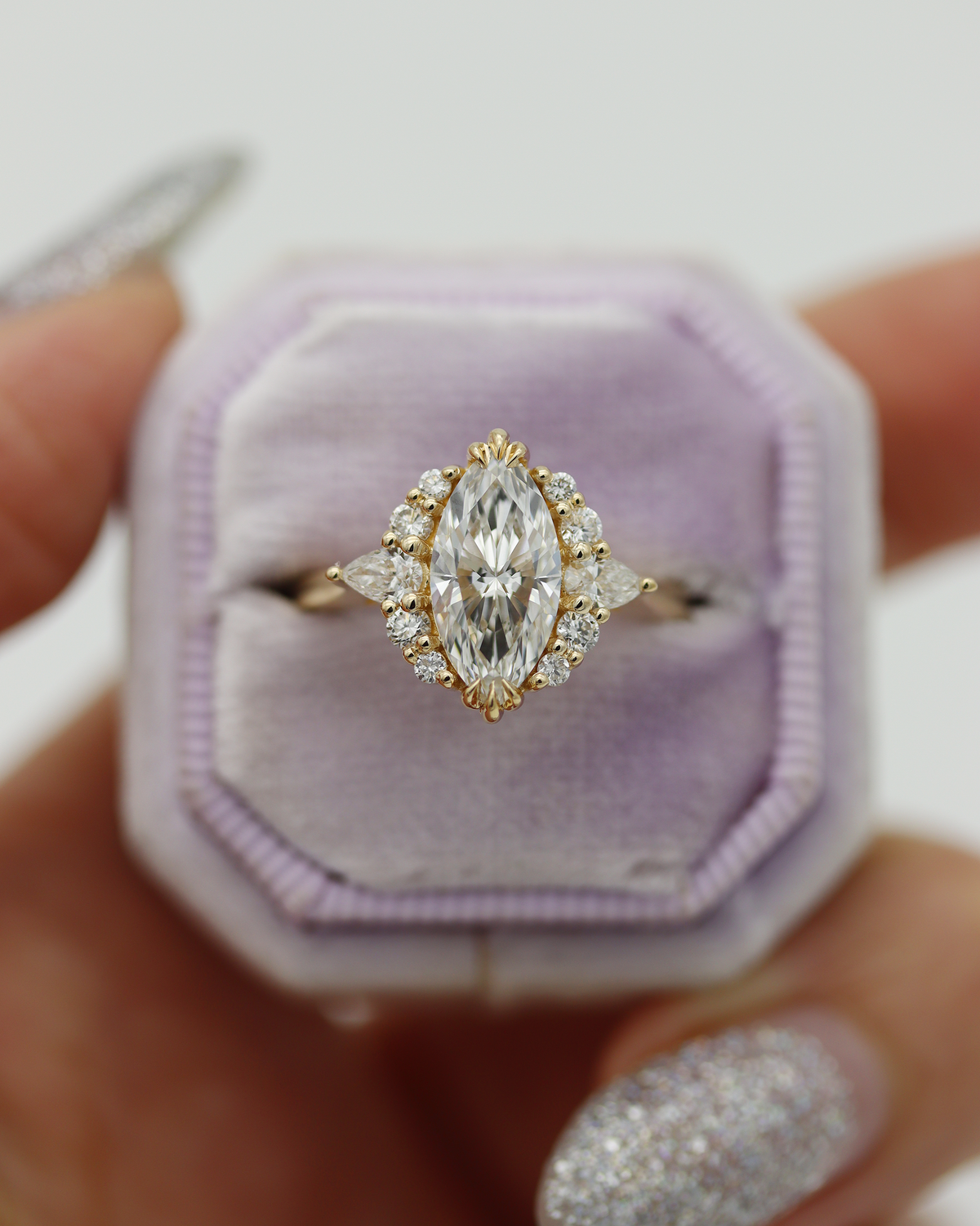 Rhonwen Marquise Lab Diamond Engagement Ring