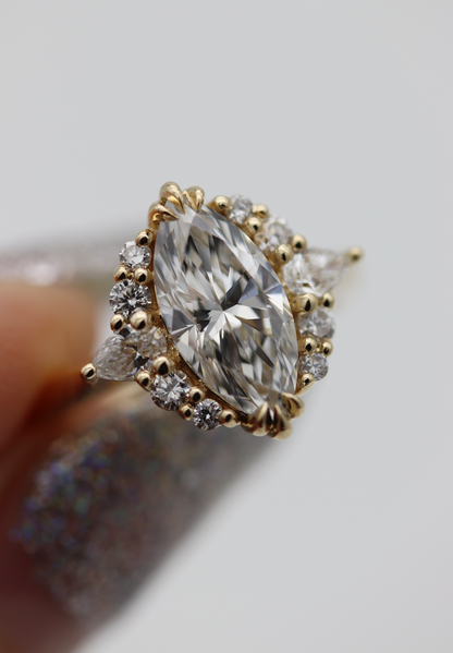 Rhonwen Marquise Lab Diamond Engagement Ring