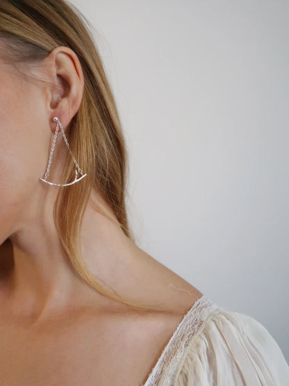 Silver Branch Chandelier Earrings