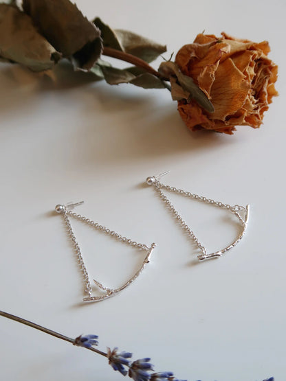 Silver Branch Chandelier Earrings