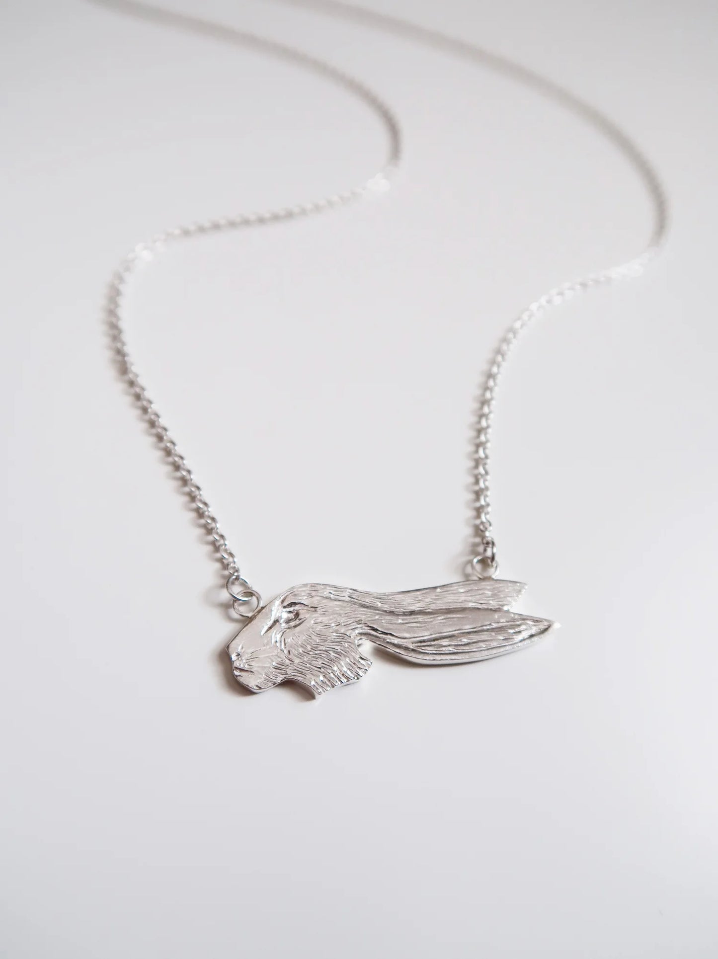 Rabbit Head Necklace - Sterling Silver