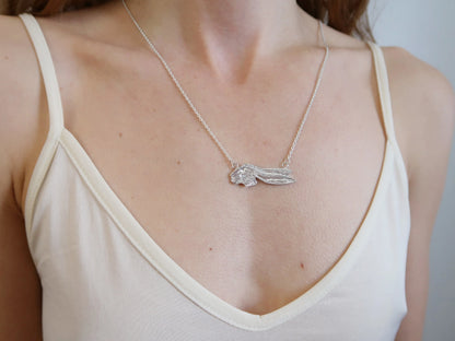 Rabbit Head Necklace - Sterling Silver