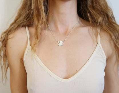 Two-Headed Rabbit Necklace - Sterling Silver