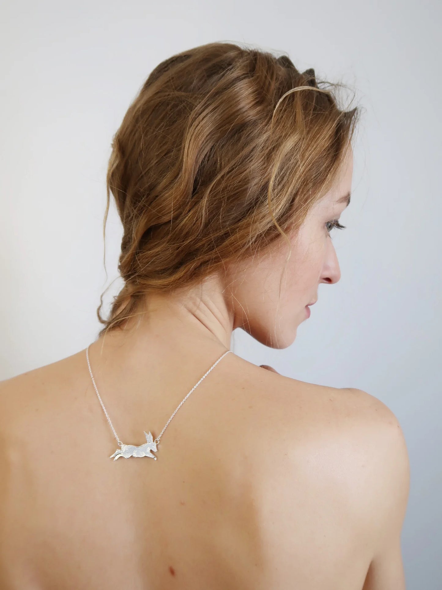 Leaping Rabbit Necklace - Sterling Silver