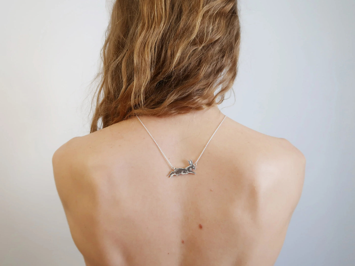 Leaping Rabbit Necklace - Sterling Silver