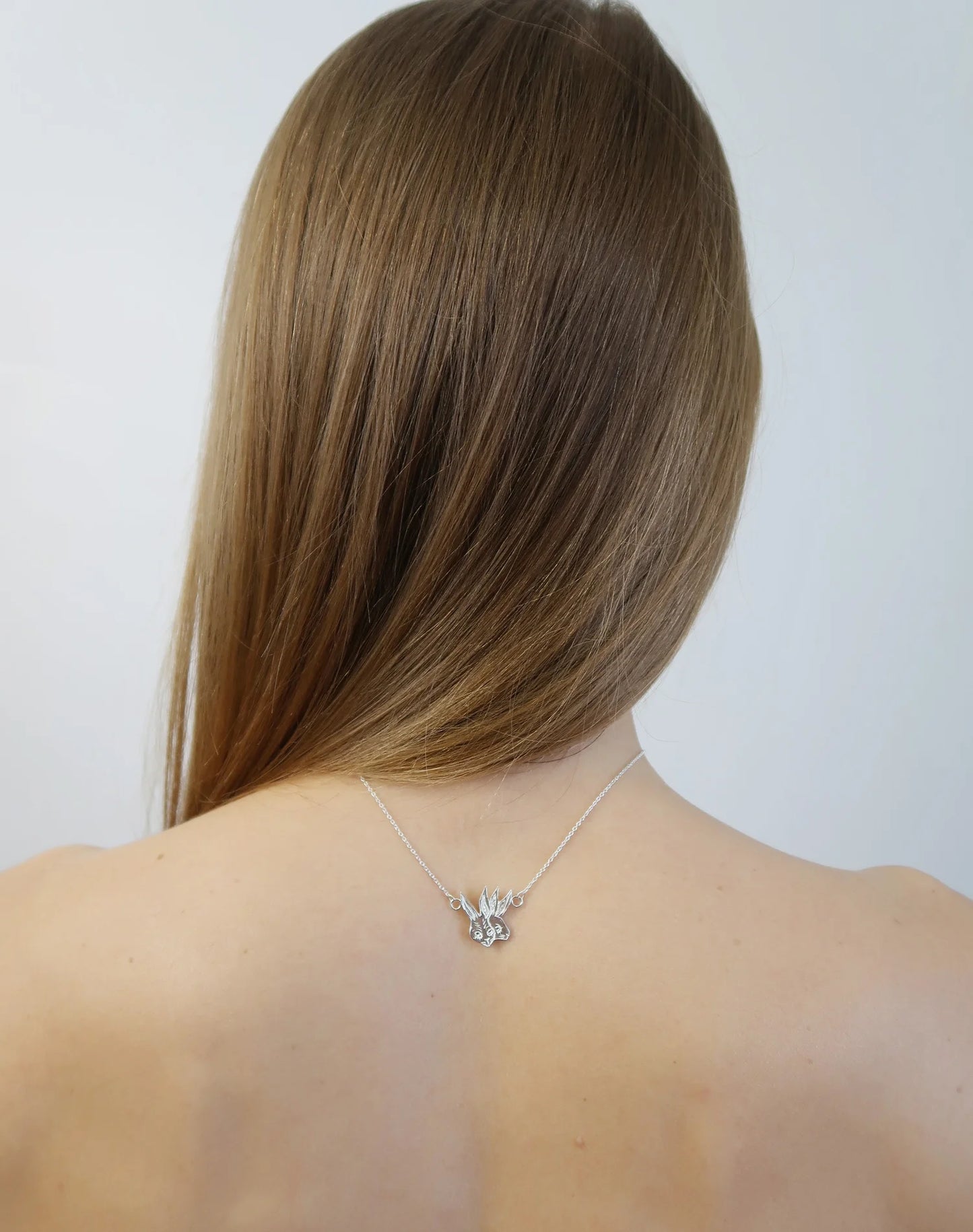 Two-Headed Rabbit Necklace - Sterling Silver