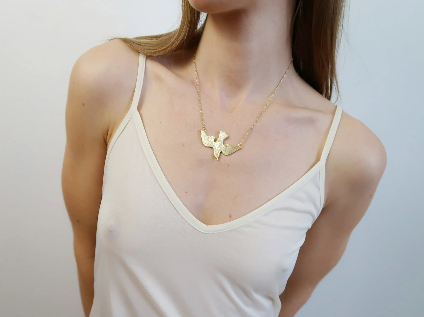 Soaring Bird Necklace - Gold Plated Sterling Silver