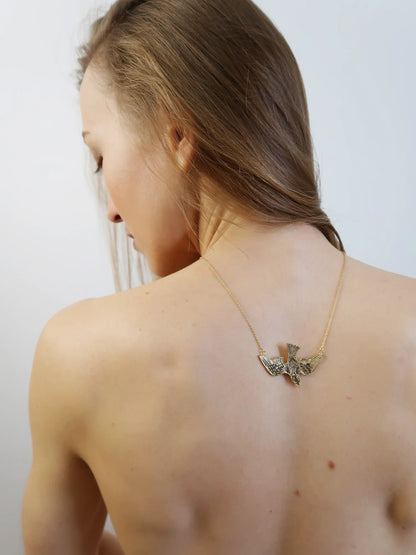 Soaring Bird Necklace - Gold Plated Sterling Silver