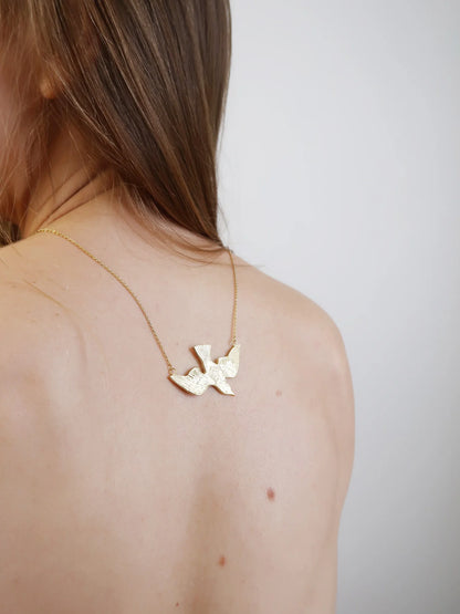 Soaring Bird Necklace - Gold Plated Sterling Silver