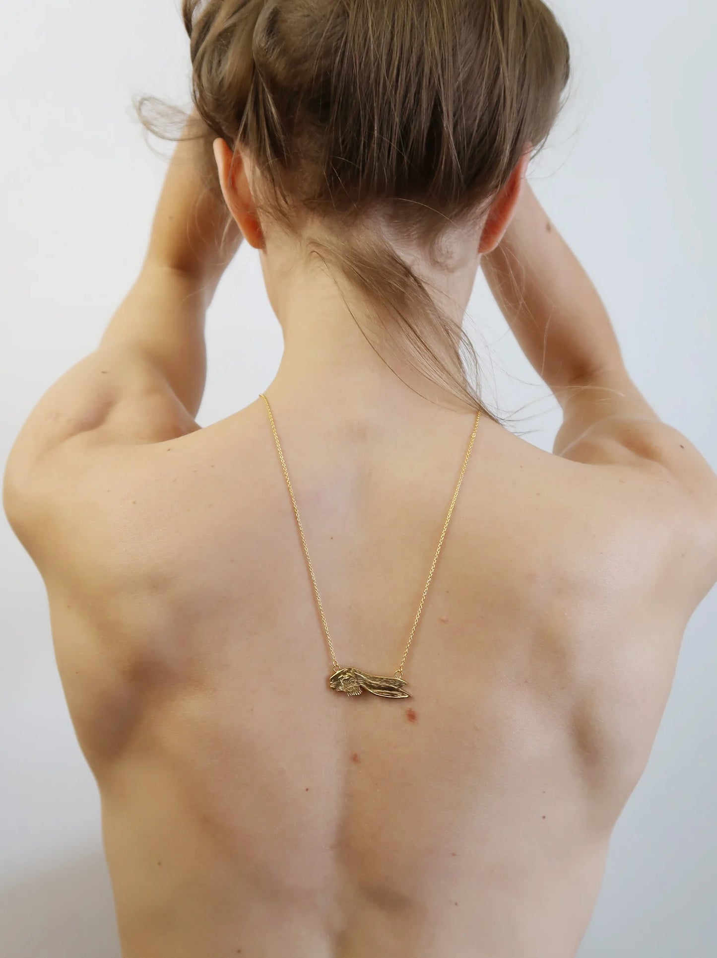 Rabbit Head Necklace - Gold Plated Sterling Silver