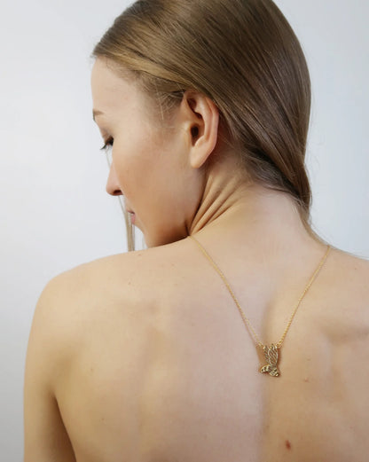 Flying Bee Necklace - Gold Plated Sterling Silver