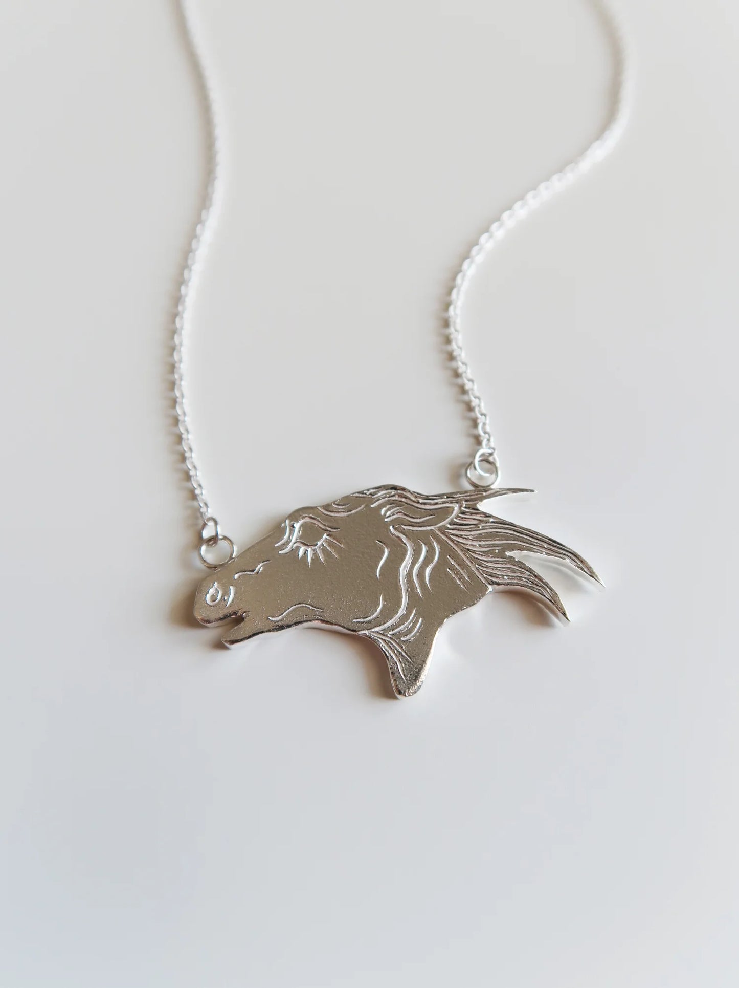 Horse Head Necklace - Sterling Silver