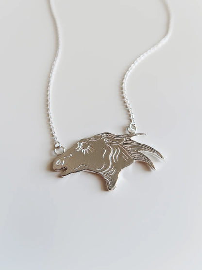 Horse Head Necklace - Sterling Silver