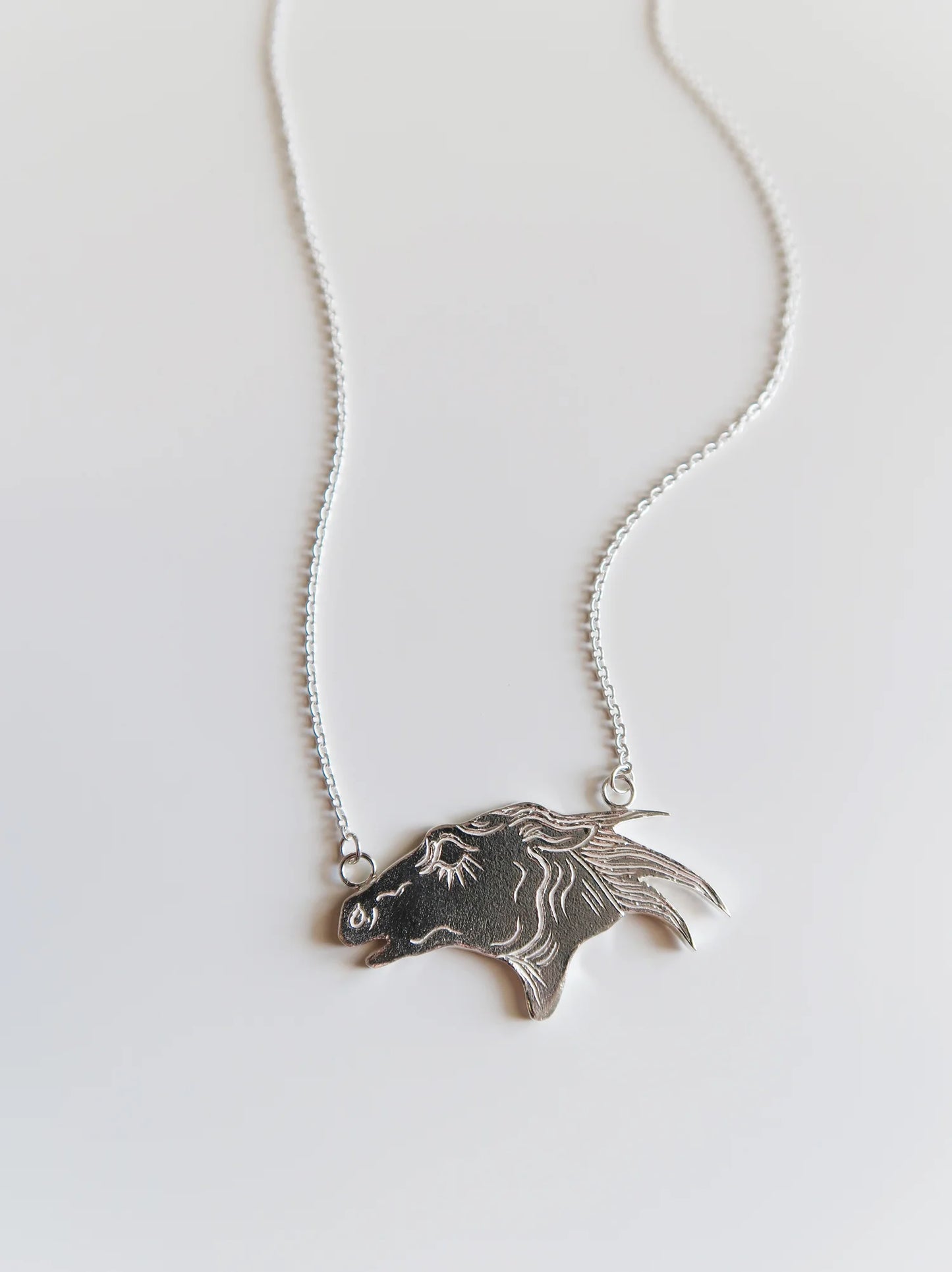 Horse Head Necklace - Sterling Silver