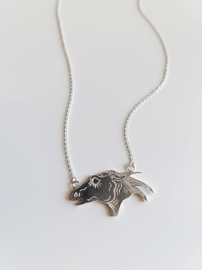 Horse Head Necklace - Sterling Silver