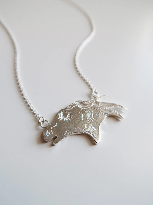 Horse Head Necklace - Sterling Silver