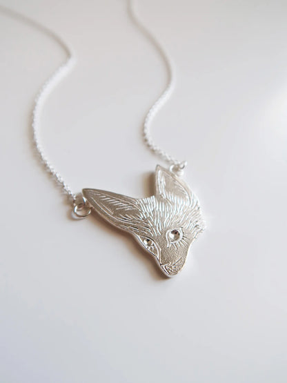 Fennec Fox Necklace - Sterling Silver