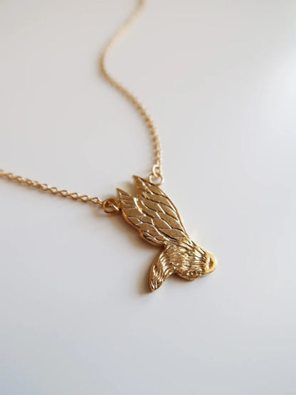 Flying Bee Necklace - Gold Plated Sterling Silver