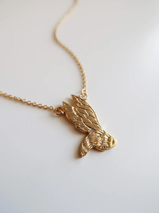 Flying Bee Necklace - Gold Plated Sterling Silver
