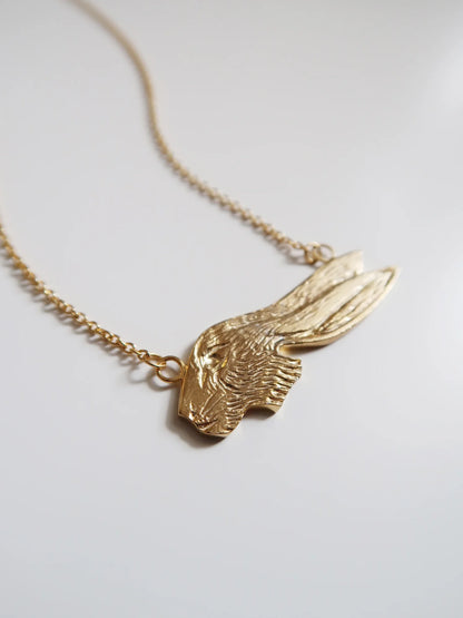 Rabbit Head Necklace - Gold Plated Sterling Silver