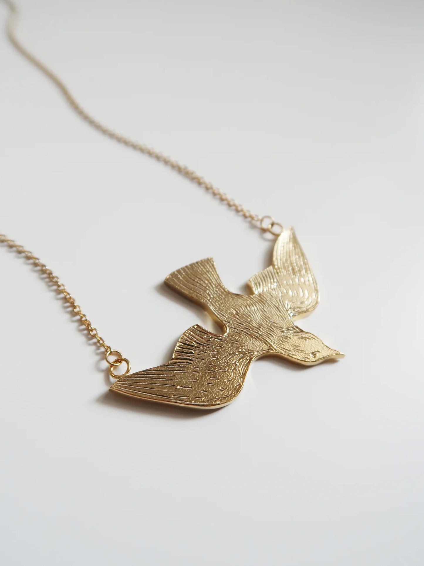 Soaring Bird Necklace - Gold Plated Sterling Silver