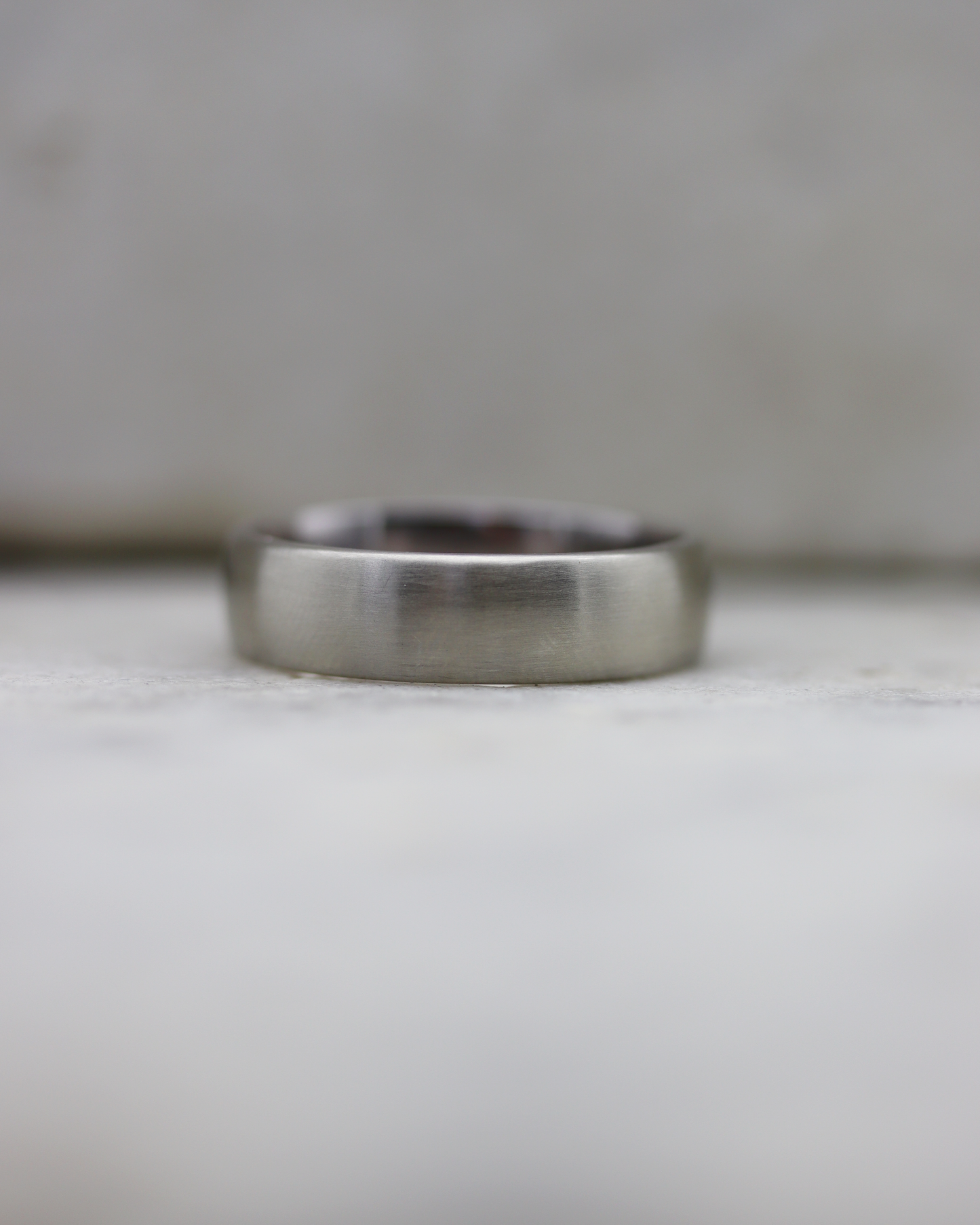 10K White Gold Satin Wedding Band