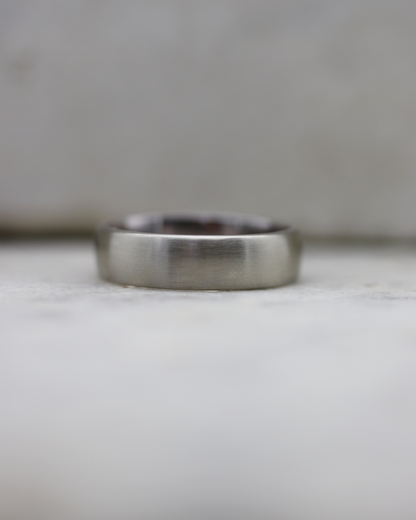 10K White Gold Satin Wedding Band