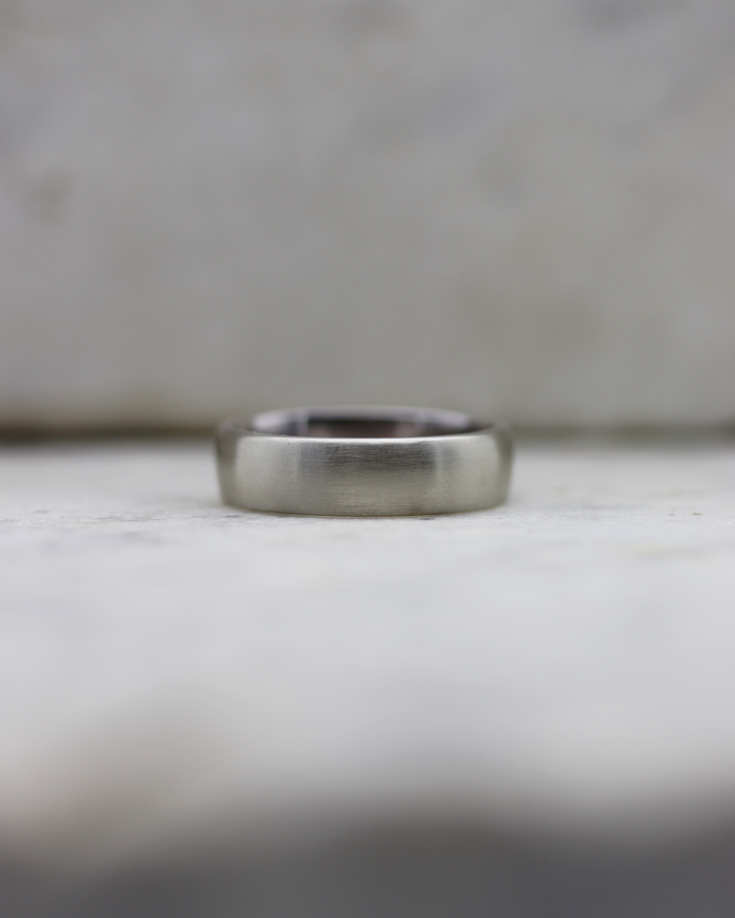 10K White Gold Satin Wedding Band
