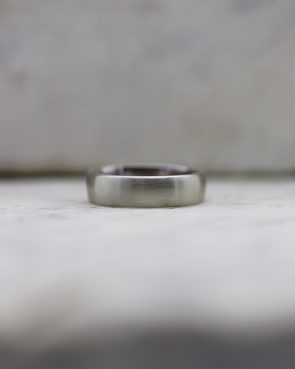 10K White Gold Satin Wedding Band