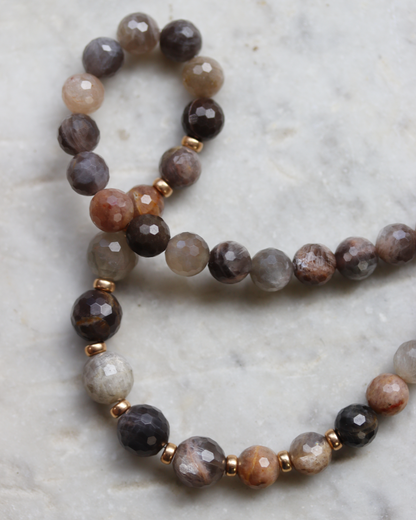 Black Sunstone Beaded Statement Necklace